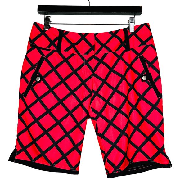 Adidas Athletic Short Trunks Board Shorts Checker Black Pink Women - 29 / 6 - Picture 1 of 5